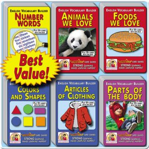 English Vocabulary Builders SuperDeck Card Games 6-Pack A6166u