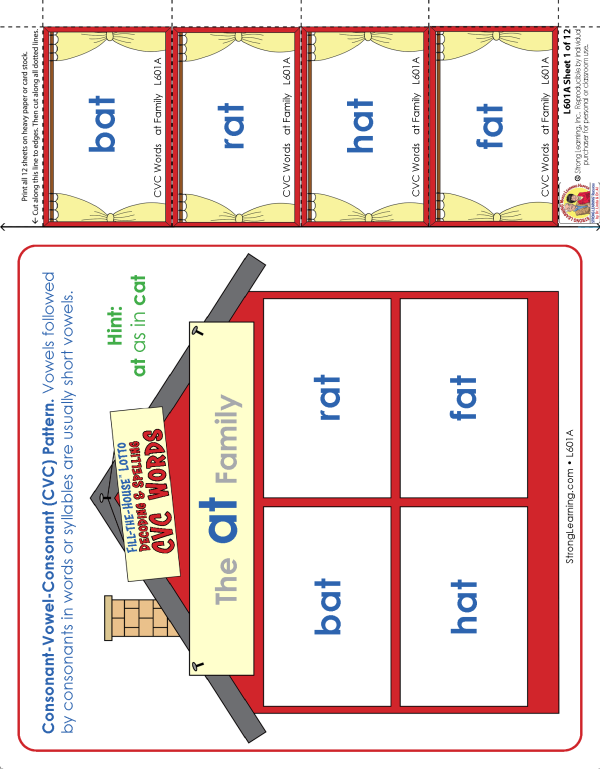 Decoding & Spelling - Fill the House Lotto CVC Words L601A - Image 4