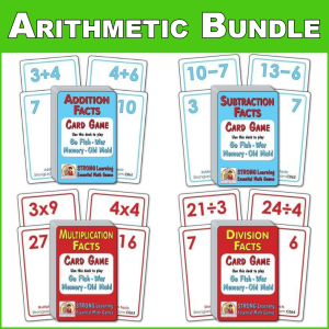 Arithmetic 4-Pack C061-064 SuperDeck™ Game Bundle for Gr 1-3 A243