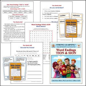 WORD ENDINGS TION & SION - Phoneme Combo-Pack - P127