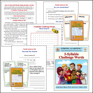 3 SYLLABLE CHALLENGE WORDS - Phoneme Combo-Pack - P131