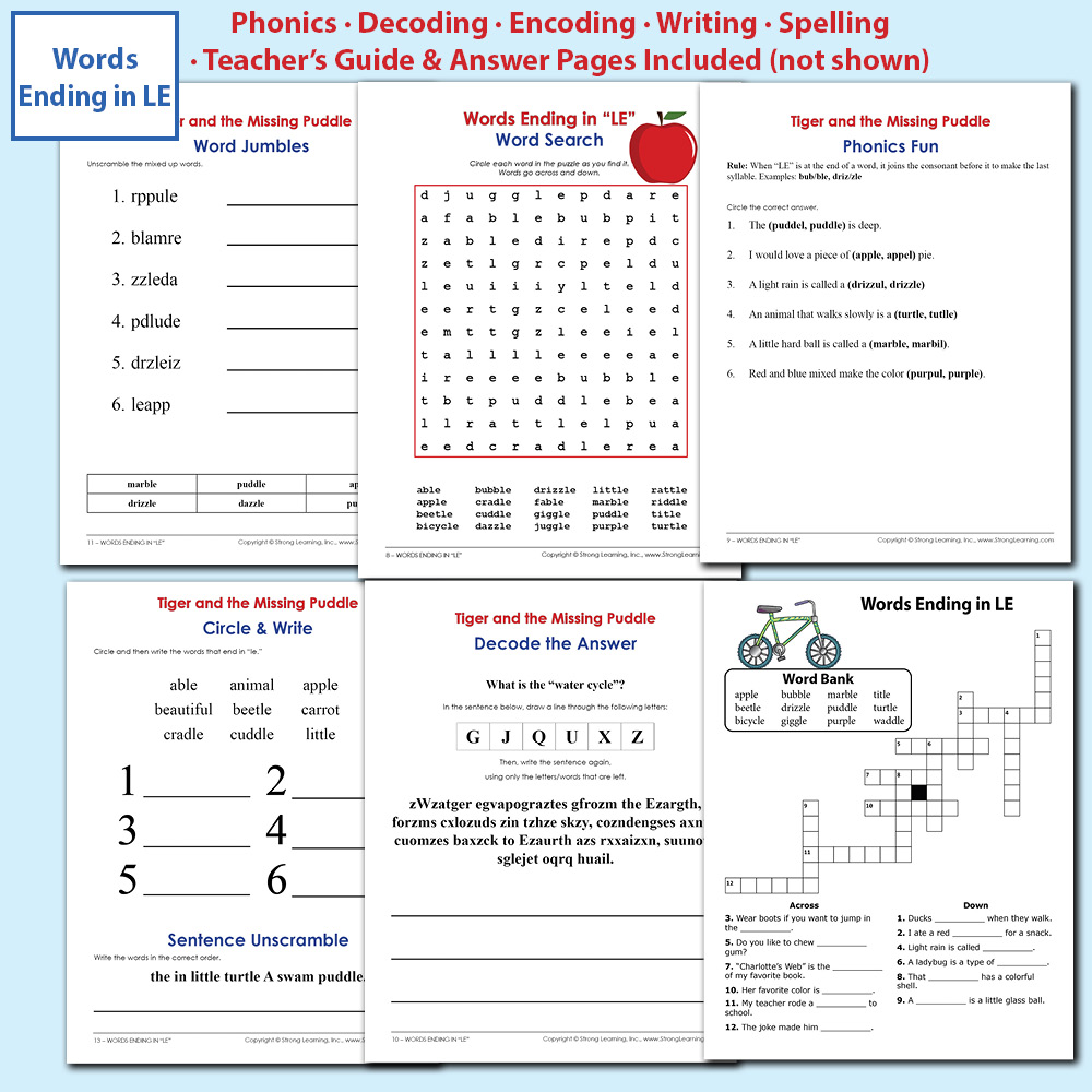 WORDS ENDING IN LE 10 Lesson Activity Pack T126 Strong Learning Store