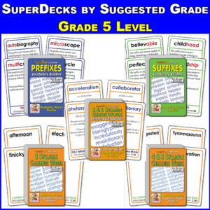 SuperDeck Game Pack - Grade 5 Level - Phonics Learning Games Following Orton-Gillingham Approach P905
