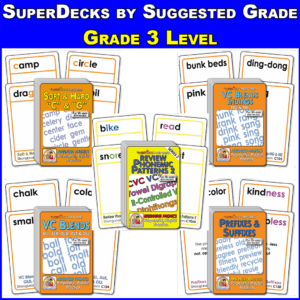 SuperDeck Game Pack Grade 3 Level - Phonics Learning Games Following Orton-Gillingham Approach P903