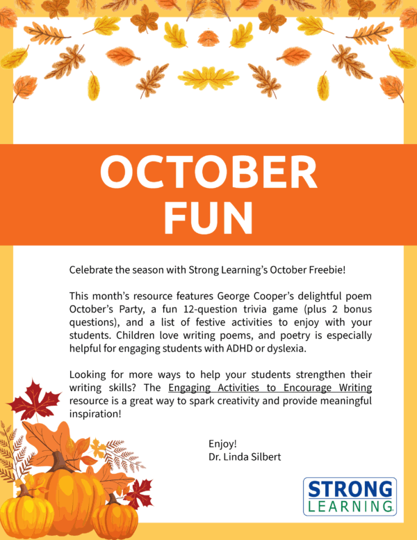 October Classroom Freebie: Poetry, Trivia, Writing Prompt, Fall Activities