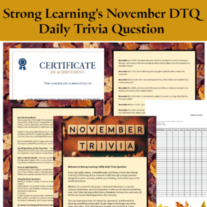 Daily Trivia Questions Discussion Prompts November Morning Work, Fun Fridays