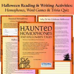 Halloween Reading & Writing Activities: Homophones, Word Games & Trivia Quiz