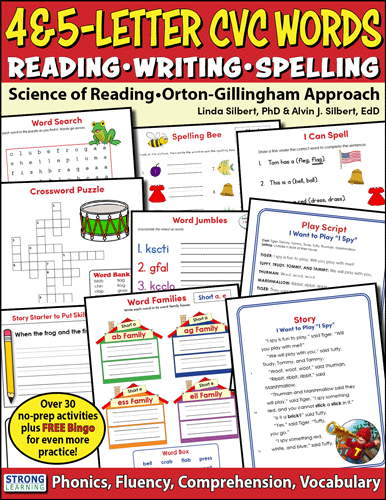 SHORT VOWEL 4-5 LETTER CVC WORDS - Practice Pack - T601C - Image 2