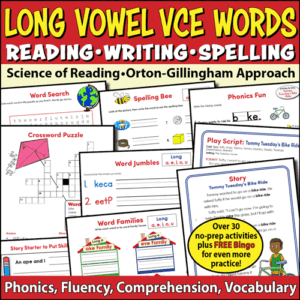 LONG VOWEL VCE WORDS - Practice Pack - T602A